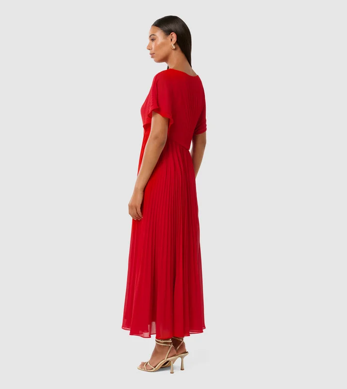 forever new  SALLY Satin Pleated Maxi Dress for Women | Best Price UAE